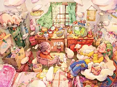 原创插画｜云朵住在老房子的那段时间