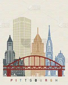 城市天际线,创造力,宾夕法尼亚,图像,美国,北美,纪念碑,矢量,建筑