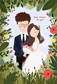 新婚快乐-猫洛-_结婚,插画,涂鸦,婚礼贺图_涂鸦王国插画