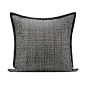 新品现代简约深灰色黑色拼边靠垫抱枕样板房售楼沙发床头轻奢方枕-淘宝网