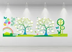 学校大树学生照片文化墙