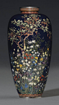 日本19世纪末制景泰蓝百花瓶 来自GiaVincent - 微博