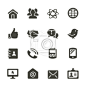 Communication icon set. Rounded corners. #图标#