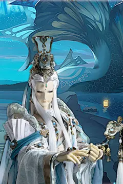 【佛道神仙元始天尊玄都玉京山金阙】【霹雳布袋戏道锋天扇子】梦变鲲鹏高清唯美古风仙侠游戏背景手机壁纸场景海报