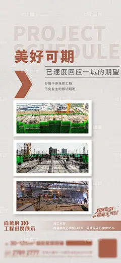 房地产工程进度价值点海报