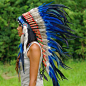 Blue Indian Headdress - 95cm – Indian Headdress - Novum Crafts