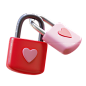 三维渲染七夕情人节爱情主题图标3D插画设计素材_Love-Lock2