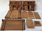 Miniature Wooden Tea House Doll Toy Take Apart Vintage