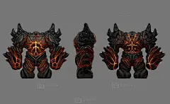 卡通石头人 岩魔 巨石守护 石头怪物 山神 熔岩 炎魔 火神 boss - 综合模型 蛮蜗网