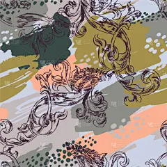 四方连续纹样,壁纸,泥墙画,卷着的,纺织品,巴洛克风格,古董,涂料,喷漆