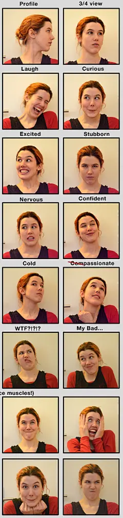 124 艺用人体面部CG表情人物表情五官原画设计练习参考资料素材-淘宝网