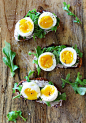 Walnut Ricotta Crostini with Arugula and Soft-Boiled Eggs #采集大赛#