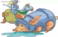 战士小猪时尚矢量人物漫画AI|绘画设计|角色|卡通人物|卡通人物图片|漫画人物|女战士|人物插画|人物素材|人物图片|矢量人物|矢量图|手绘人物|水彩