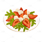 手绘-健康沙拉美食元素贴纸3