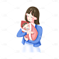 卡通感母亲节妈妈元素贴纸