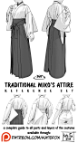 Traditional miko's attire reference set by Kate-FoX on DeviantArt