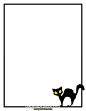 带有尖叫的卡通黑猫的空白纸张图片背景下载
