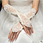 新款时尚新娘婚纱手套结婚手套勾指蕾丝长款手套短款新娘手套