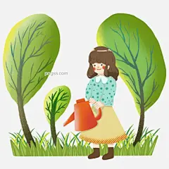 植树节浇水的女孩图片大小2048x2048px 图片尺寸3.69 MB 来自PNG搜索网 pngss.com 免费免扣png素材下载！卡通人物#卡通手绘#绿色的树木#绿色的叶子#植树节人物插画#植物装饰#