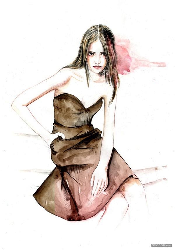 CAROLINE时尚女模服装手绘 [84...