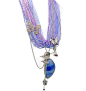 #饰品# #项链# Butterfly Blue Lace Agate Necklace - Convertible, Beaded, Vintage Assemblage - Statement Piece One of a Kind - InVintageHeaven@北坤人素材