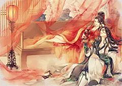 手绘古风人物系列-一双... 古装情侣&amp;美人背影 &amp; 古风美人&amp;手绘情侣头像&amp;古风场景&amp;古风意境&amp;古风手绘&amp;古风风景&amp;唯美古风&amp;一生一世一双人... (1190×842)