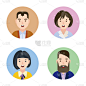 人物头像围绕图标集。