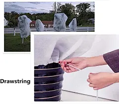 Amazon.com : Cufasay 2 Pack Winter Drawstring Plant Covers, 23.6 x 31.5 Inch Warm Plant Freeze Protection Cover Blanket Jacket for Outdoor Potted Plants Shrub and Fruit Trees for Winter… : Patio, Lawn &amp; Garden