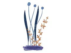 扁平手绘水草植物  - 源文件下载【酷图网】扁平风,噪点,肌理,手绘,插画,小清新,植物,水草