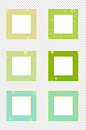 绿色清新方形镂空文本框免扣元素