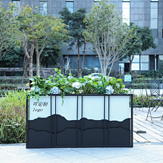 铁艺发光花箱组合商业街广场售楼部隔断花槽花盆架长方形户外花坛