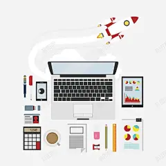 扁平办公场景高清素材 卡通 平板 手机 手绘 笔记本 元素 免抠png 设计图片 免费下载 页面网页 平面电商 创意素材