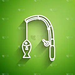 鱼类,分离着色,线条,白色,钓竿,计算机图标,运动,直的,设备用品,休闲
