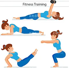 健身人物  - 源文件下载【酷图网】健身插画,瑜伽插画,健身,瑜伽,瘦身,减肥,保健操,呼啦圈,体操,跳绳,举哑铃,健身房,运动,运动人物,女子,人物,卡通人物,插画,