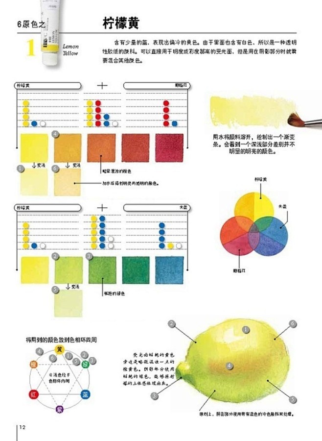 日本绘画大师铃木辉实的九种颜色的配色调色...