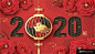 传统剪纸背景 新年背景模板 中国红背景 年货节背景 国潮素材 年味背景
