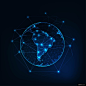 世界地图 全球网络 信息网络 网络分布 全球市场 全球布局 光效/粒子背景设计素材平面设计