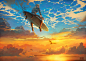 General 1800x1272 fantasy art artwork surfing surfboards women water clouds sky blue