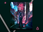 赛博朋克传单Retrowave赛博朋克Photoshop海报迈阿密霓虹灯布局预览