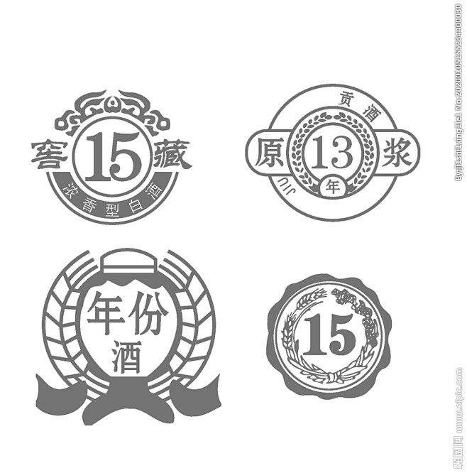 白酒 框 花纸 矢量 酒 麦穗