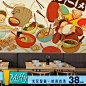 手绘日式拉面大型壁画 寿司店餐厅饭店面馆酒楼过道美食墙纸壁纸-淘宝网