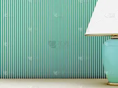 台灯和条纹墙纸