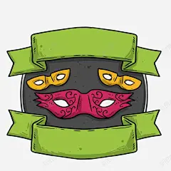 面具条幅装饰 创意素材