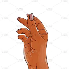 手绘女性非洲裔美国人的手与粉红色的指甲
