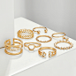 1.8US $ |Anillo abierto 8 Stks conjuntos Boheemse Geometrische anillo Transparante Kristallen Steen Gouden Ketting las mujeres accesorios Sieraden|Anillos|   - AliExpress : ¡Compra fácil, vive mejor!  Aliexpress.com