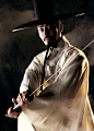 ♂ Man in 한복 hanbok, Korean traditional clothes Warrior with sword
剑 正面