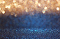 梦幻的金色光斑和蓝色粒子背景图片
