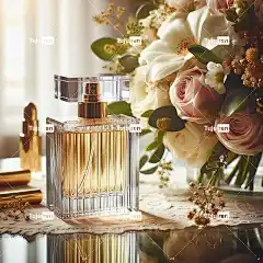 Ai产生的 香水 瓶子 花朵 气味 礼物 水晶 玻璃 玻璃