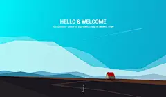 唯美极简场景风景图蓝天空山脉壁纸扁平化插画EPS矢量设计素材-淘宝网