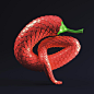 C4D制作一个长满鳞片的蛇型辣椒 TUTORIAL CINEMA 4D - 3D TYPE SNAKE CHILLI 鳞片,鱼鳞,蛇型辣椒,SNAKE,CHILLI 视频教程 C4D之家 C4D.CN